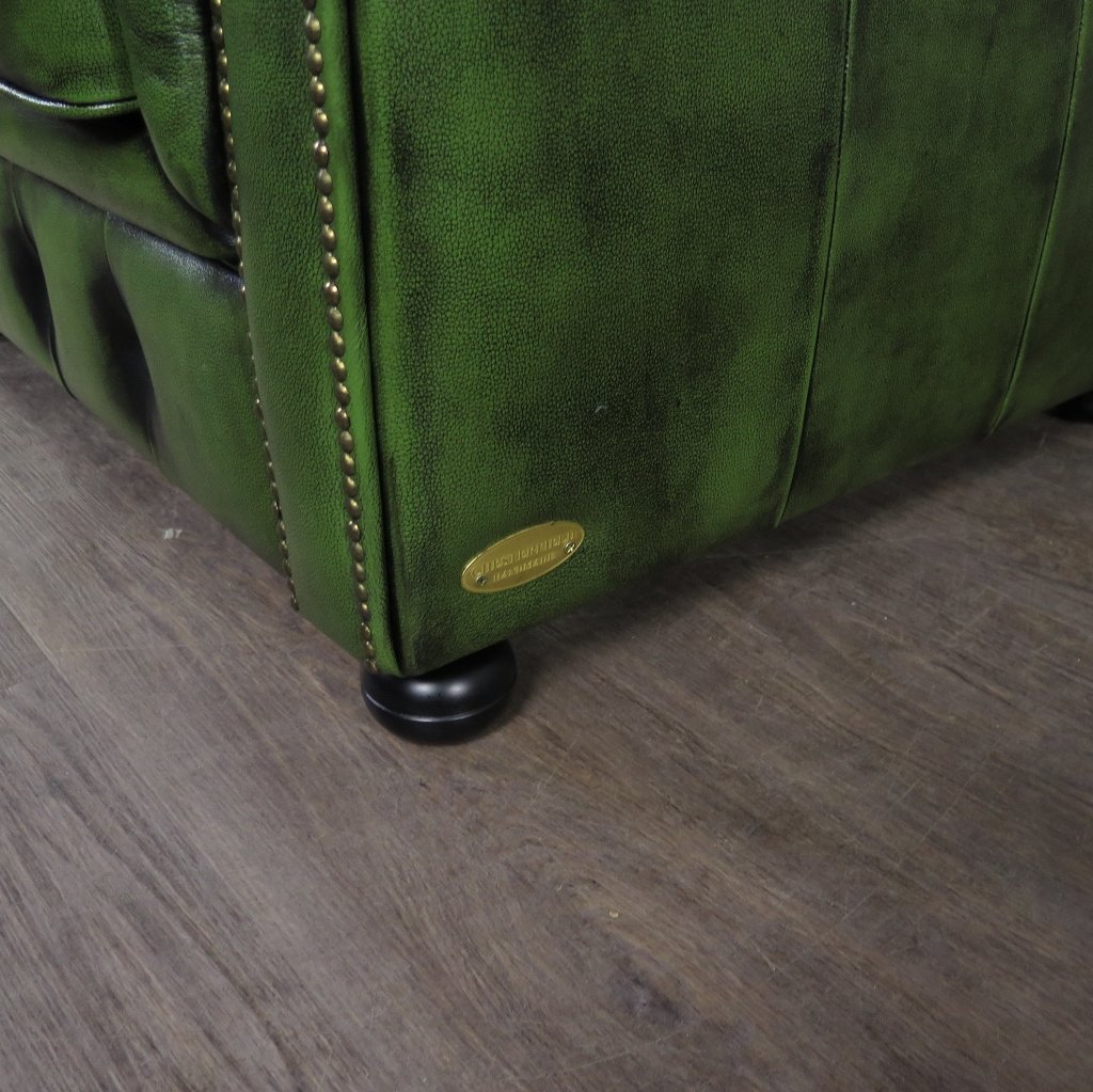 Chesterfield Sessel Leder Grün