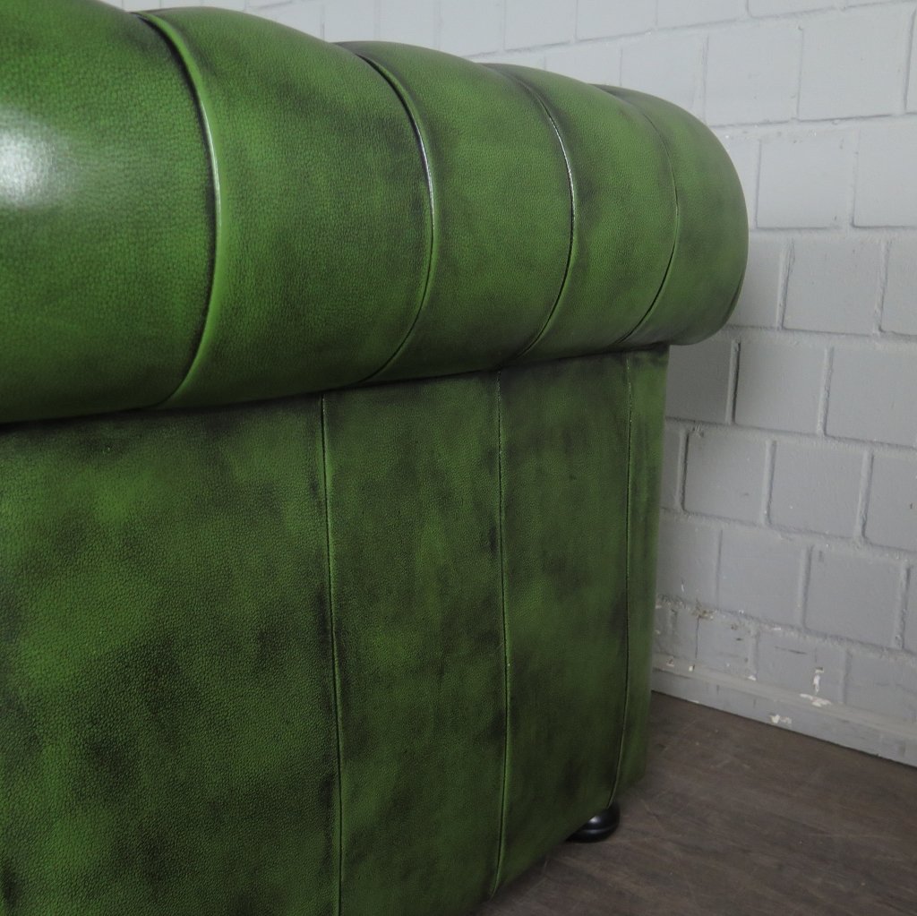 Chesterfield Sessel Leder Grün