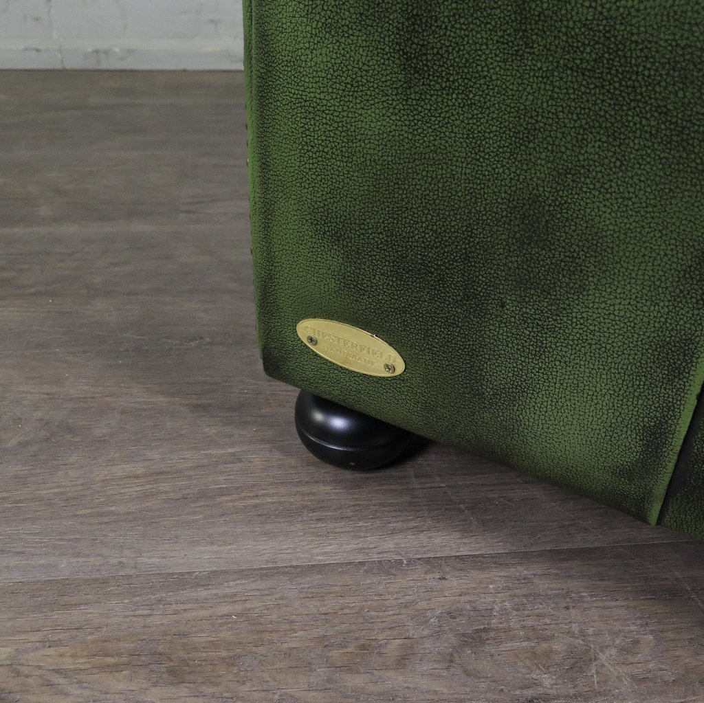 Chesterfield Sessel Leder Grün
