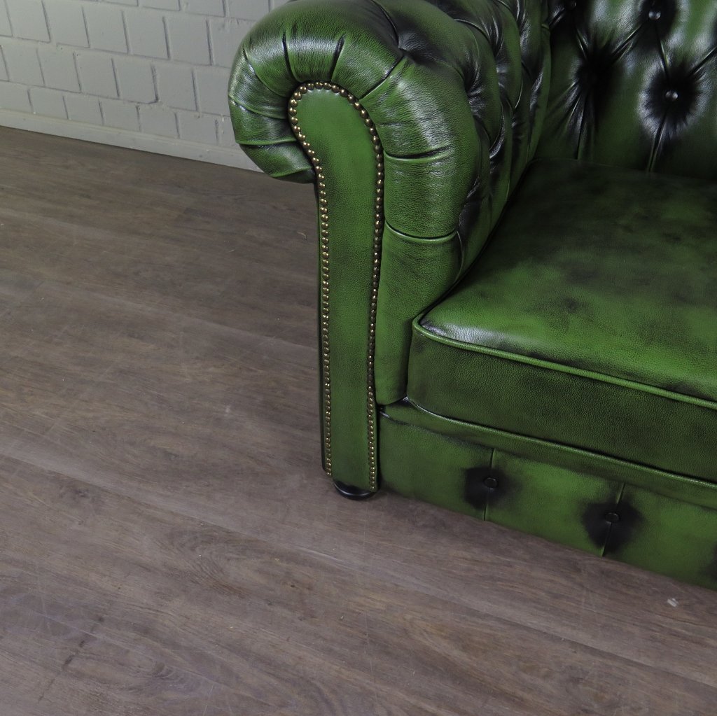 Chesterfield Sessel Leder Grün