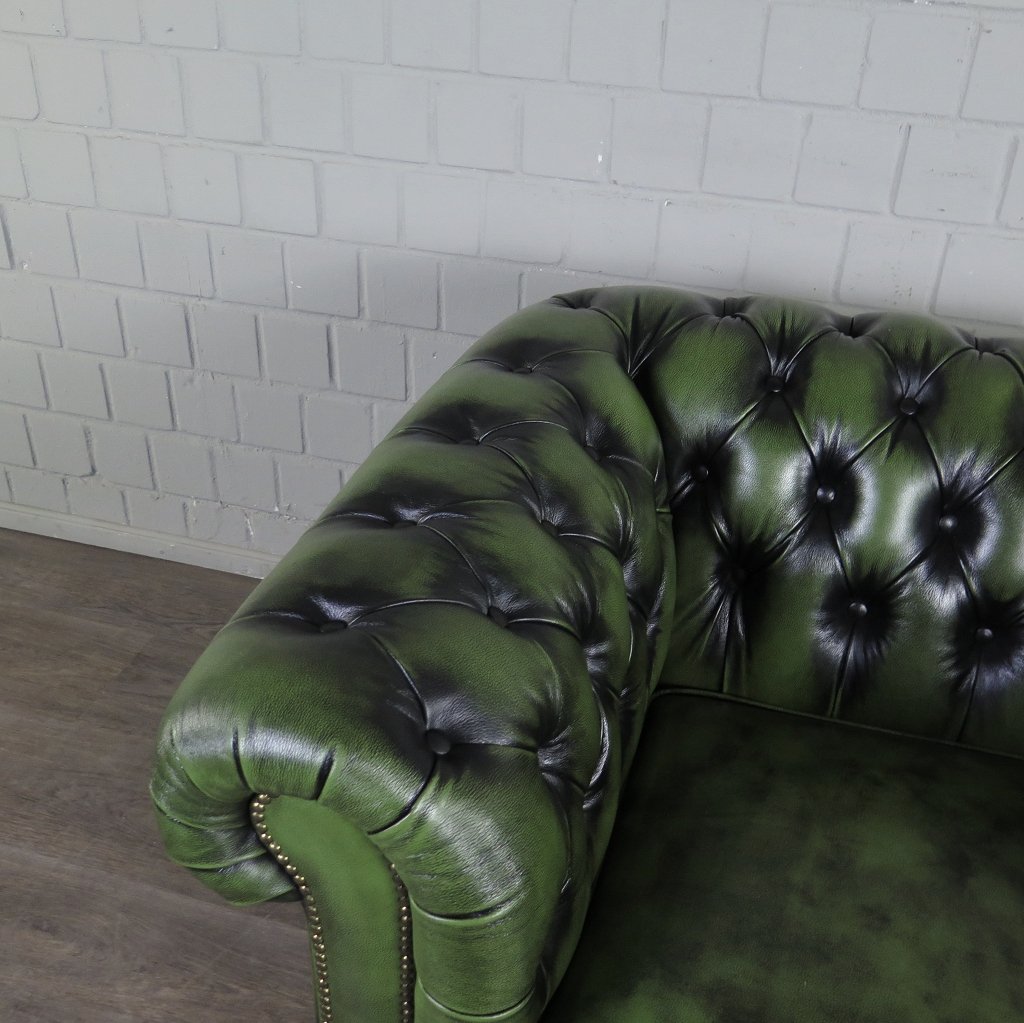 Chesterfield Sessel Leder Grün
