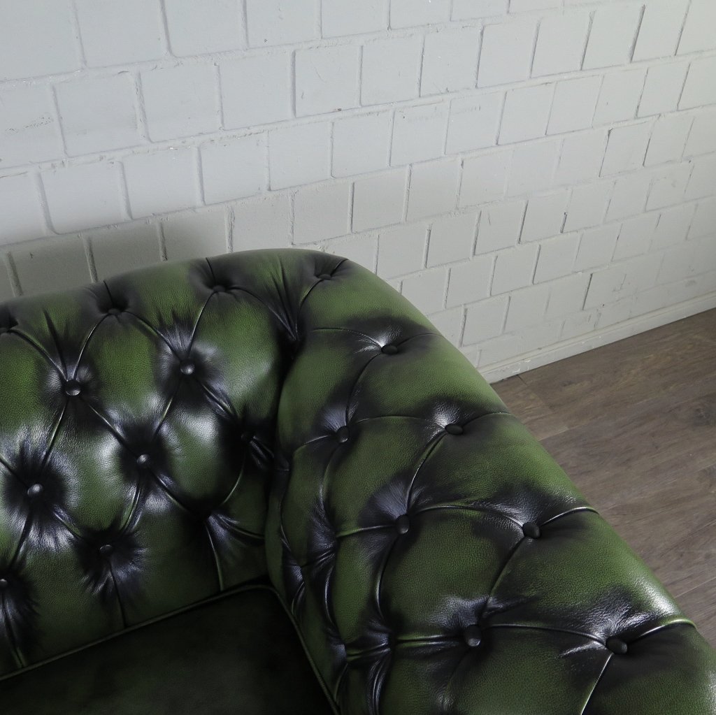 Chesterfield Sessel Leder Grün