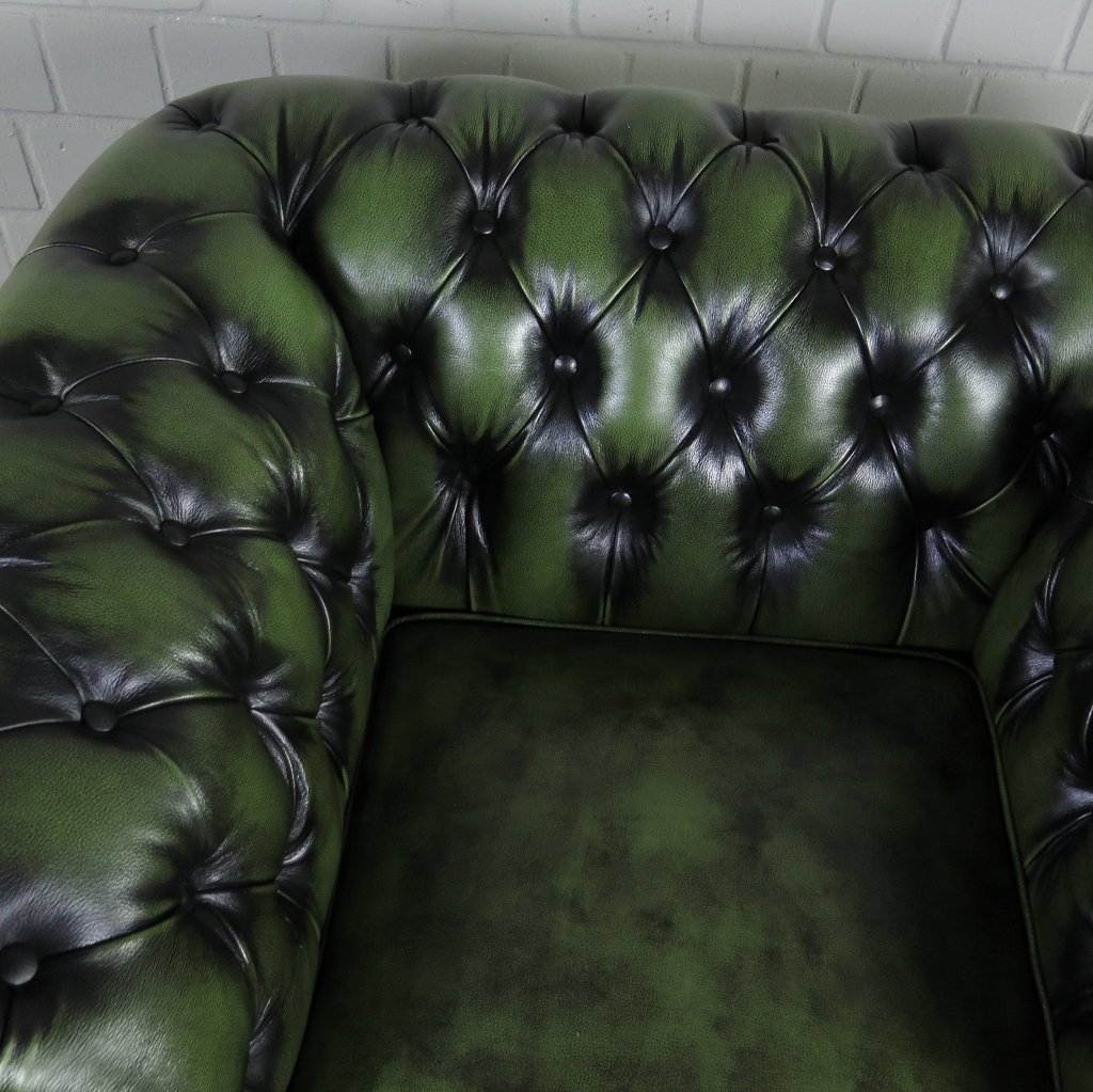 Chesterfield Sessel Leder Grün