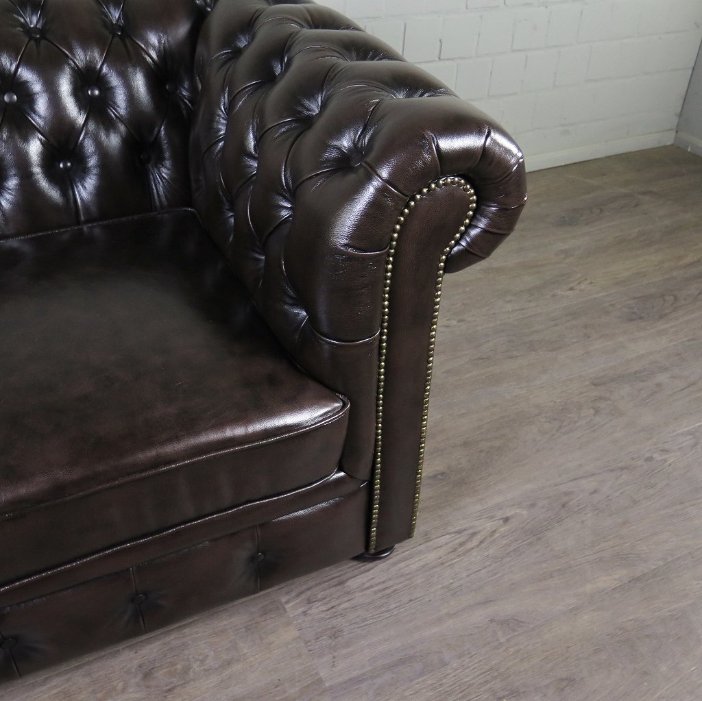 Chesterfield Sessel Leder Braun