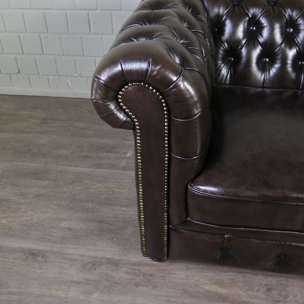 Chesterfield Sessel Leder Braun