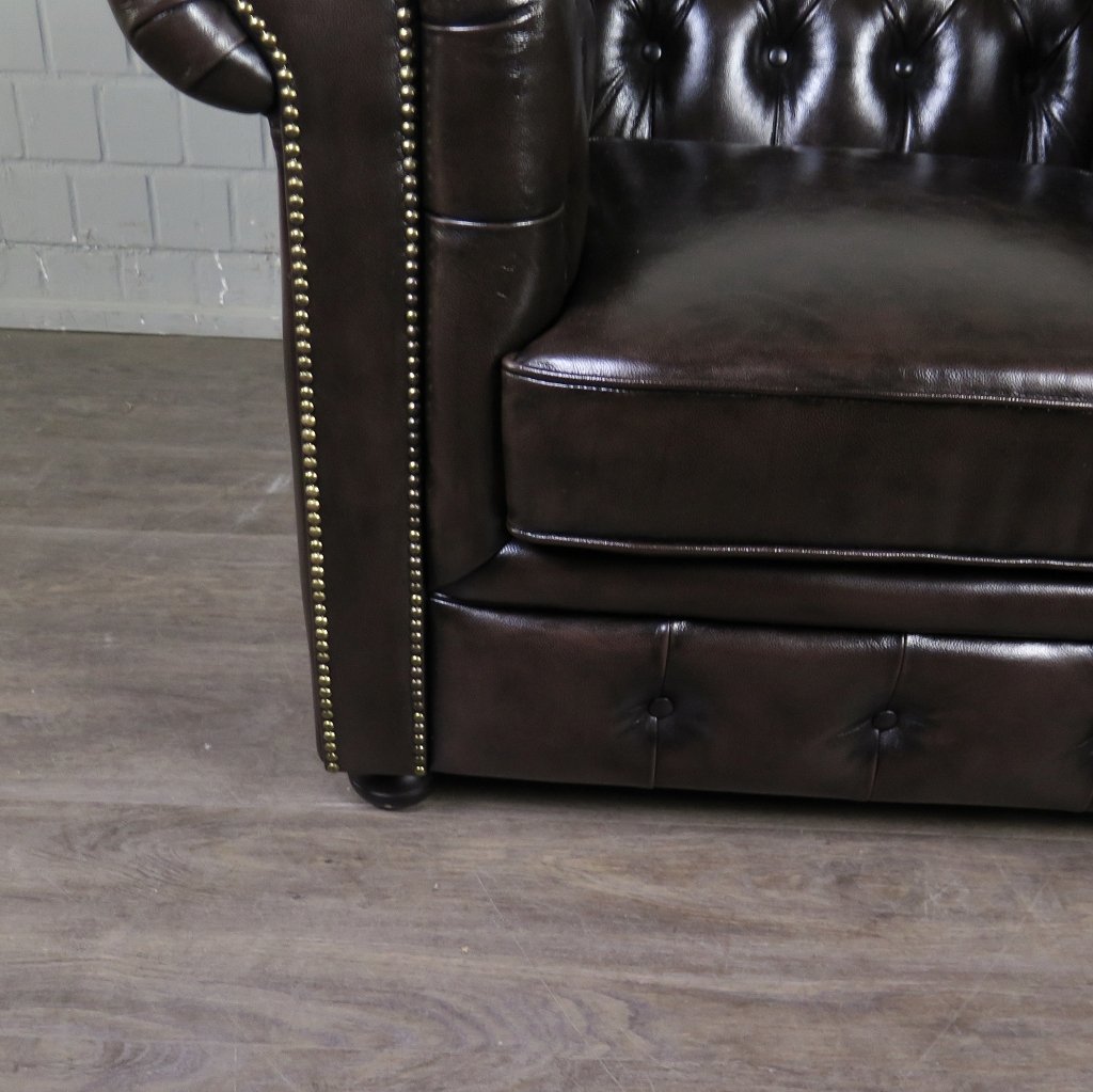 Chesterfield Sessel Leder Braun