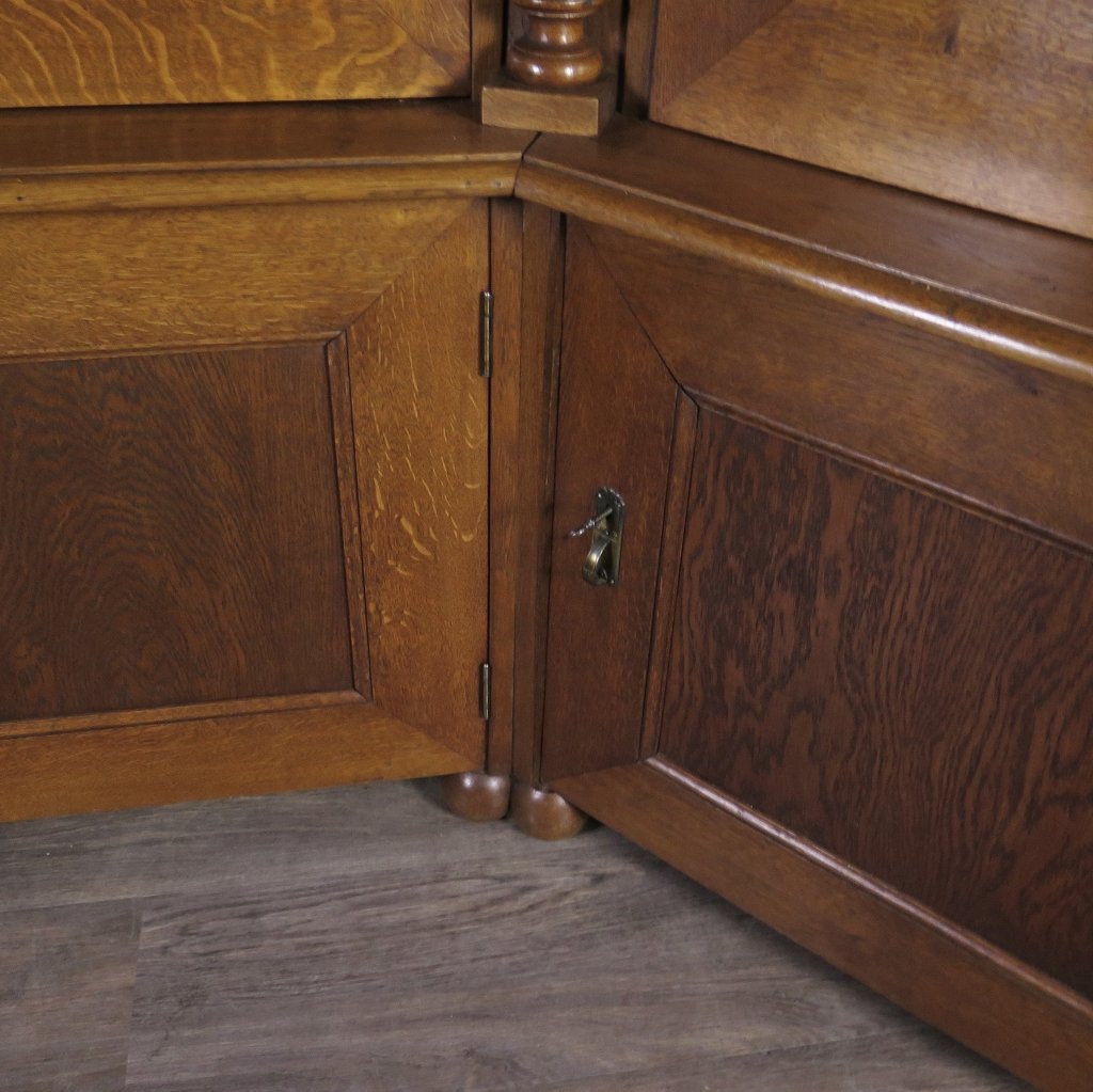 Eckschrank Bücherschrank Büroschrank Gründerzeit 1880 Eiche