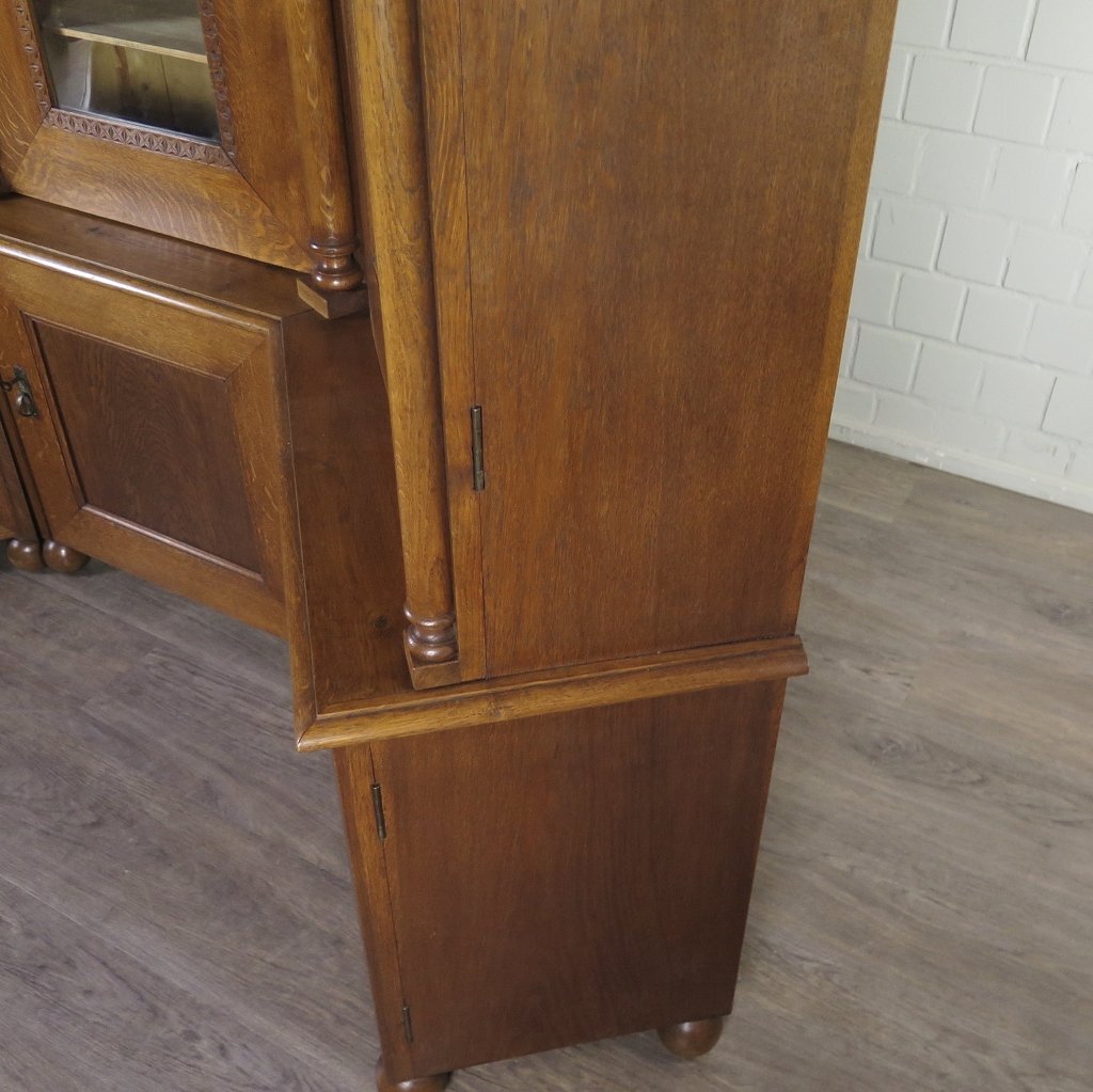 Eckschrank Bücherschrank Büroschrank Gründerzeit 1880 Eiche