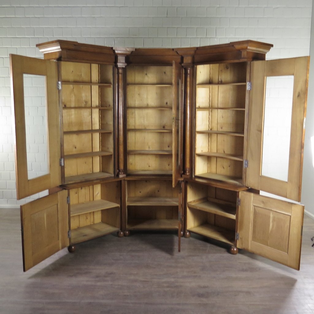 Eckschrank Bücherschrank Büroschrank Gründerzeit 1880 Eiche
