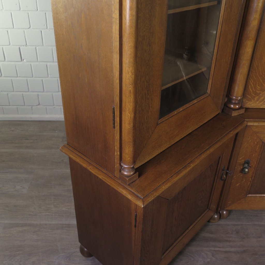 Eckschrank Bücherschrank Büroschrank Gründerzeit 1880 Eiche