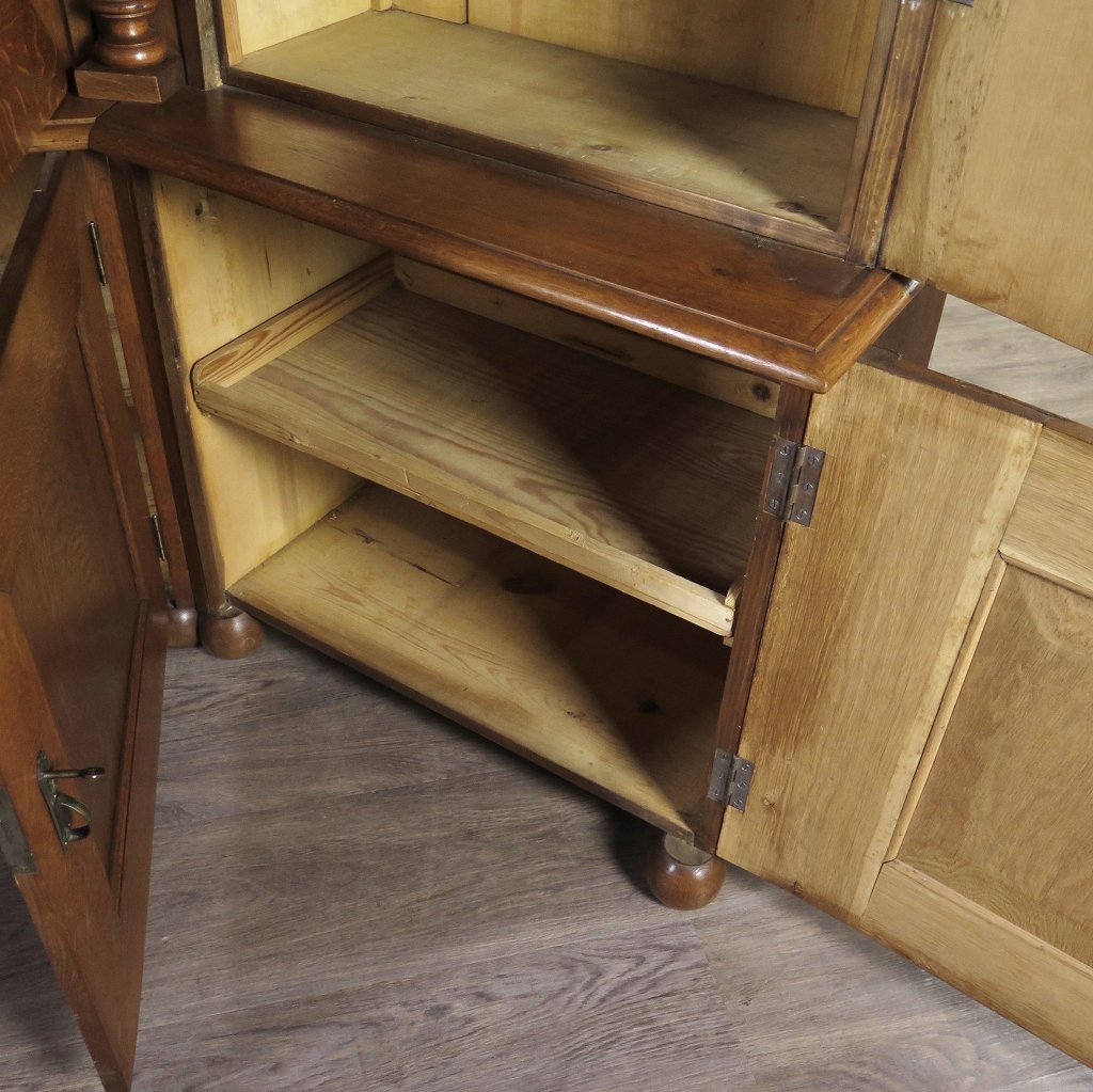 Eckschrank Bücherschrank Büroschrank Gründerzeit 1880 Eiche