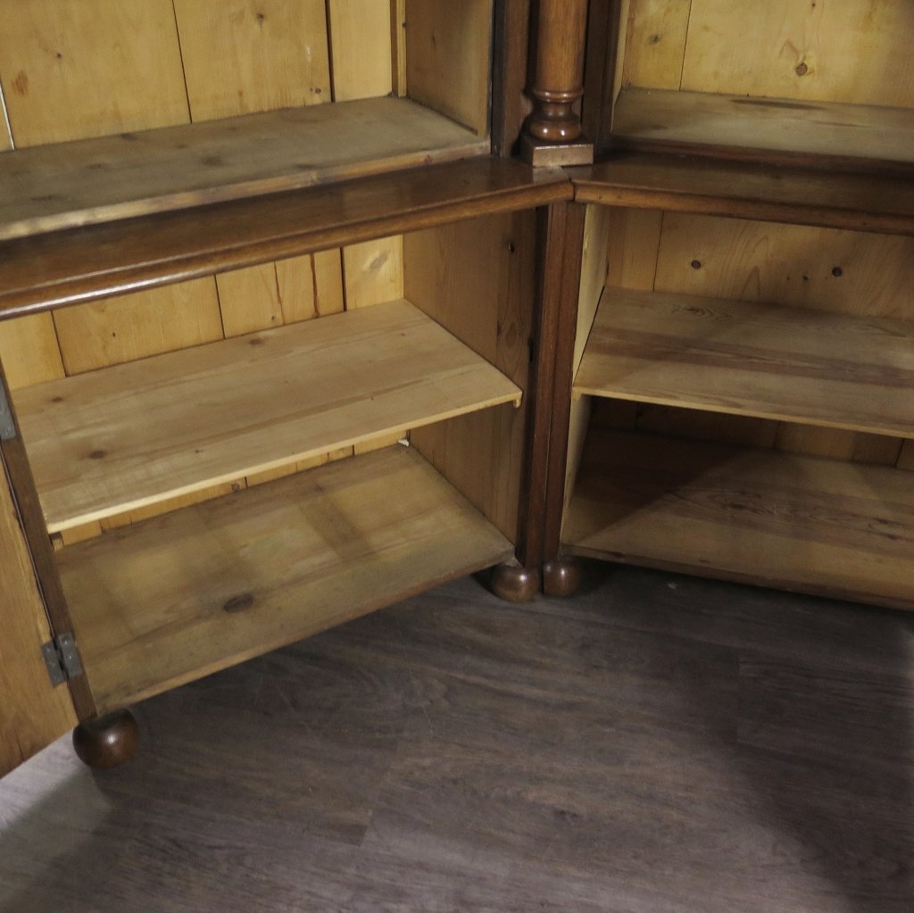 Eckschrank Bücherschrank Büroschrank Gründerzeit 1880 Eiche