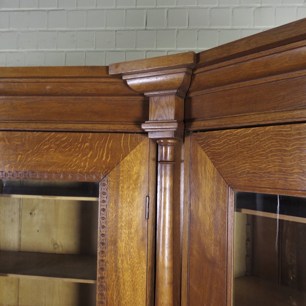 Eckschrank Bücherschrank Büroschrank Gründerzeit 1880 Eiche