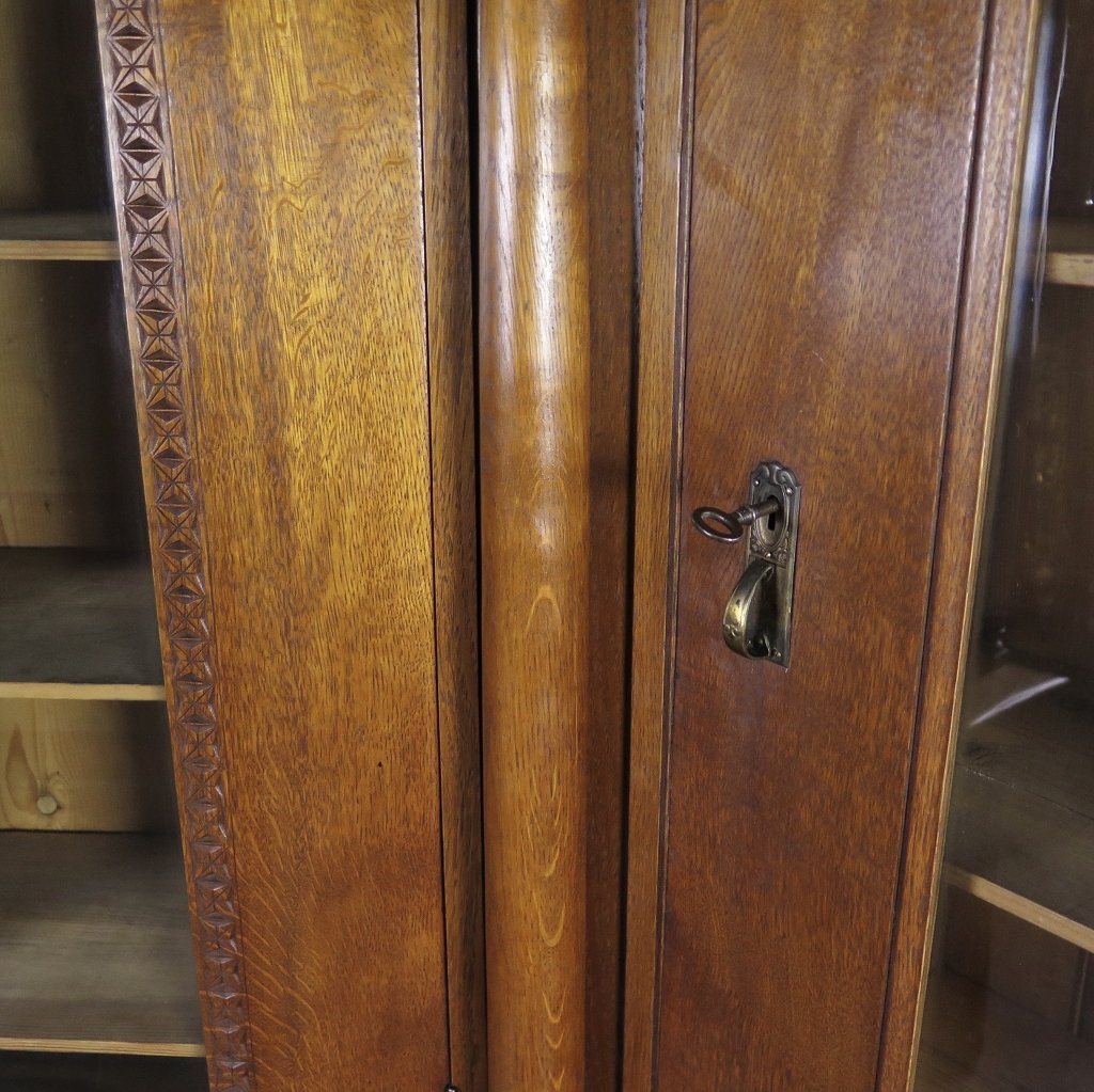 Eckschrank Bücherschrank Büroschrank Gründerzeit 1880 Eiche