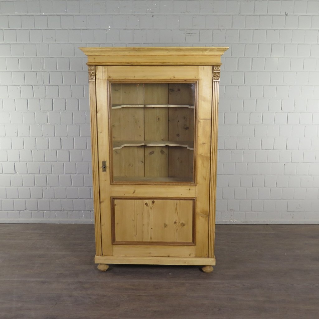 Vitrine Geschirrschrank Gründerzeit 1880 Kiefer