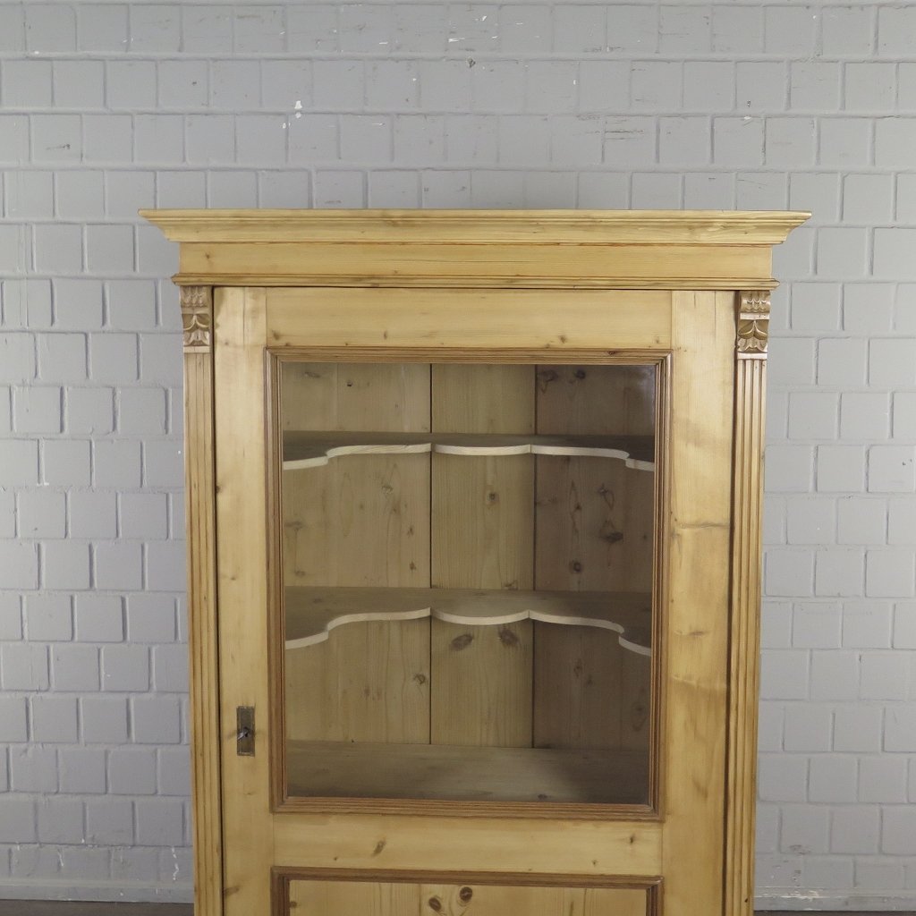 Vitrine Geschirrschrank Gründerzeit 1880 Kiefer