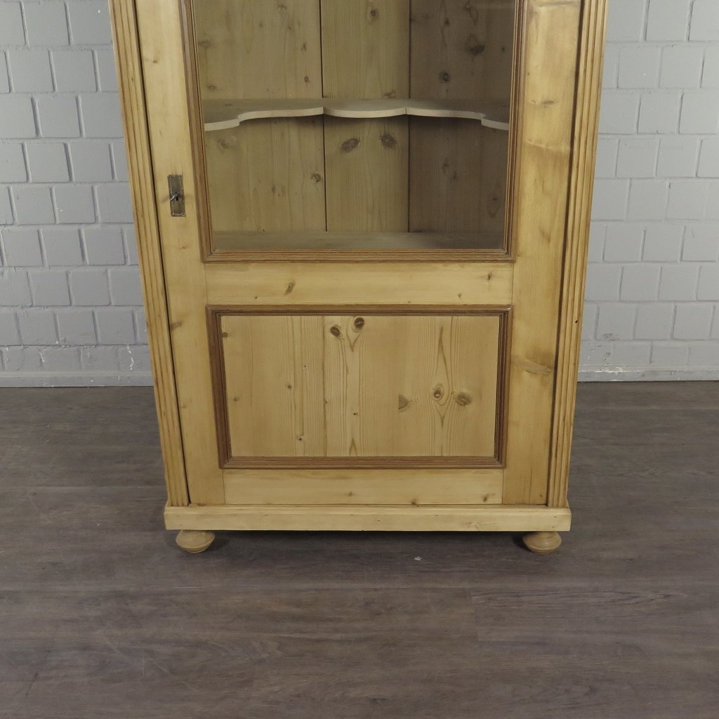 Vitrine Geschirrschrank Gründerzeit 1880 Kiefer