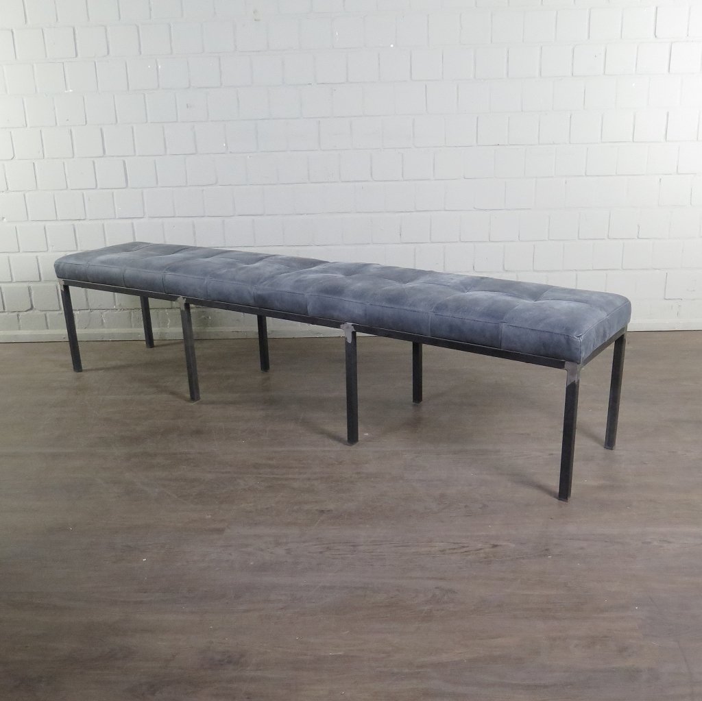 Bank Sitzbank Industrial Design Leder 2,00 m