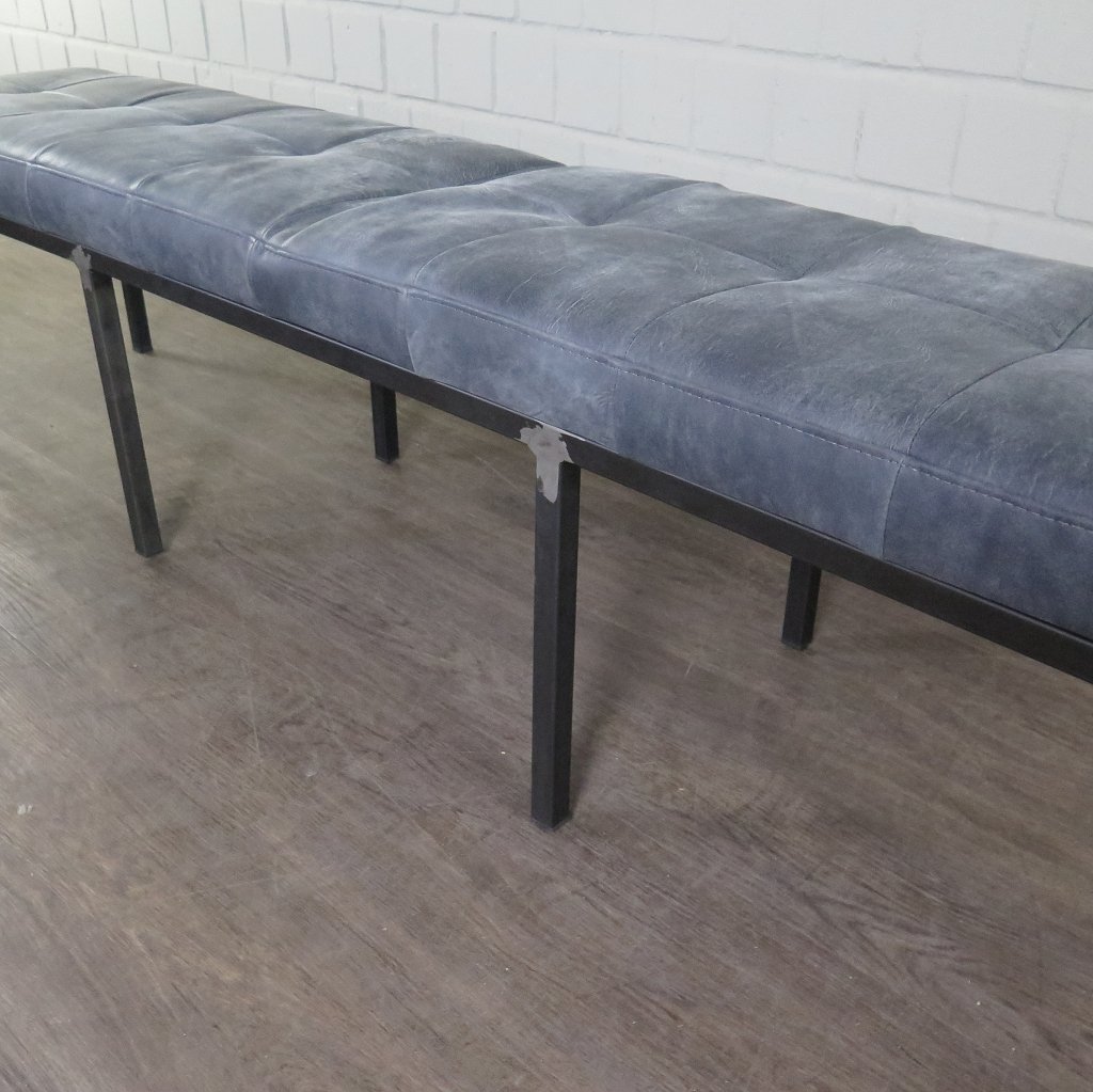 Bank Sitzbank Industrial Design Leder 2,00 m