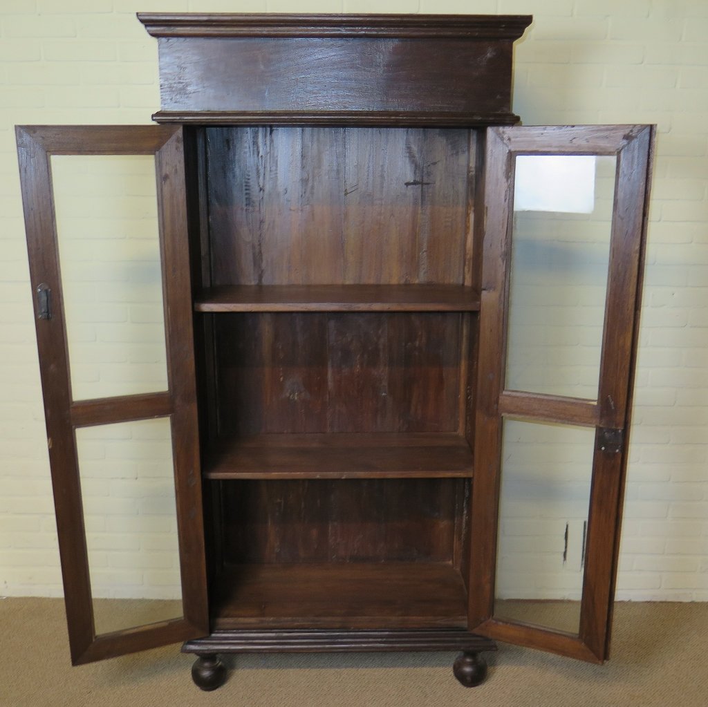 Schrank Vitrine Teakholz 0,90 m