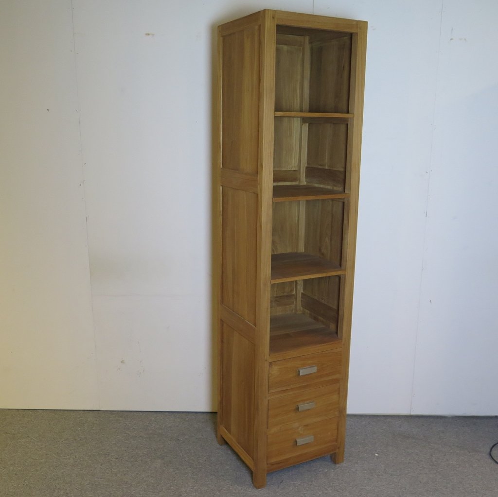 Hochschrank Bücherregal Teakholz 0,50 m
