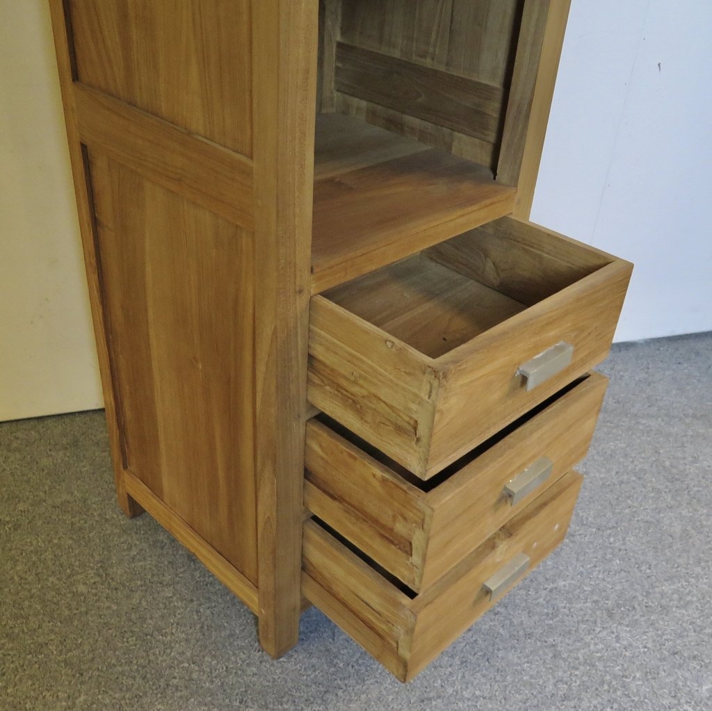 Hochschrank Bücherregal Teakholz 0,50 m