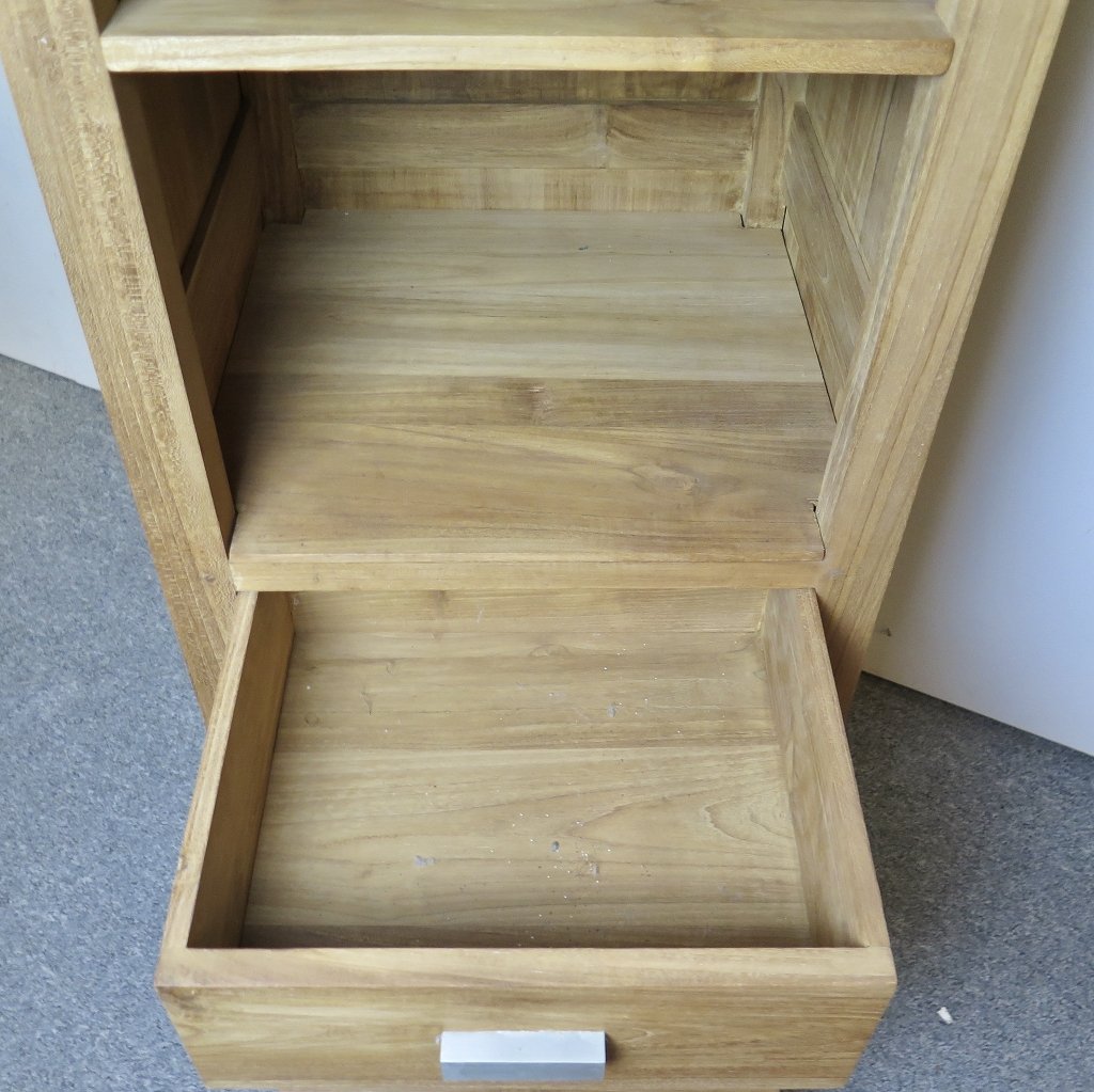 Hochschrank Bücherregal Teakholz 0,50 m