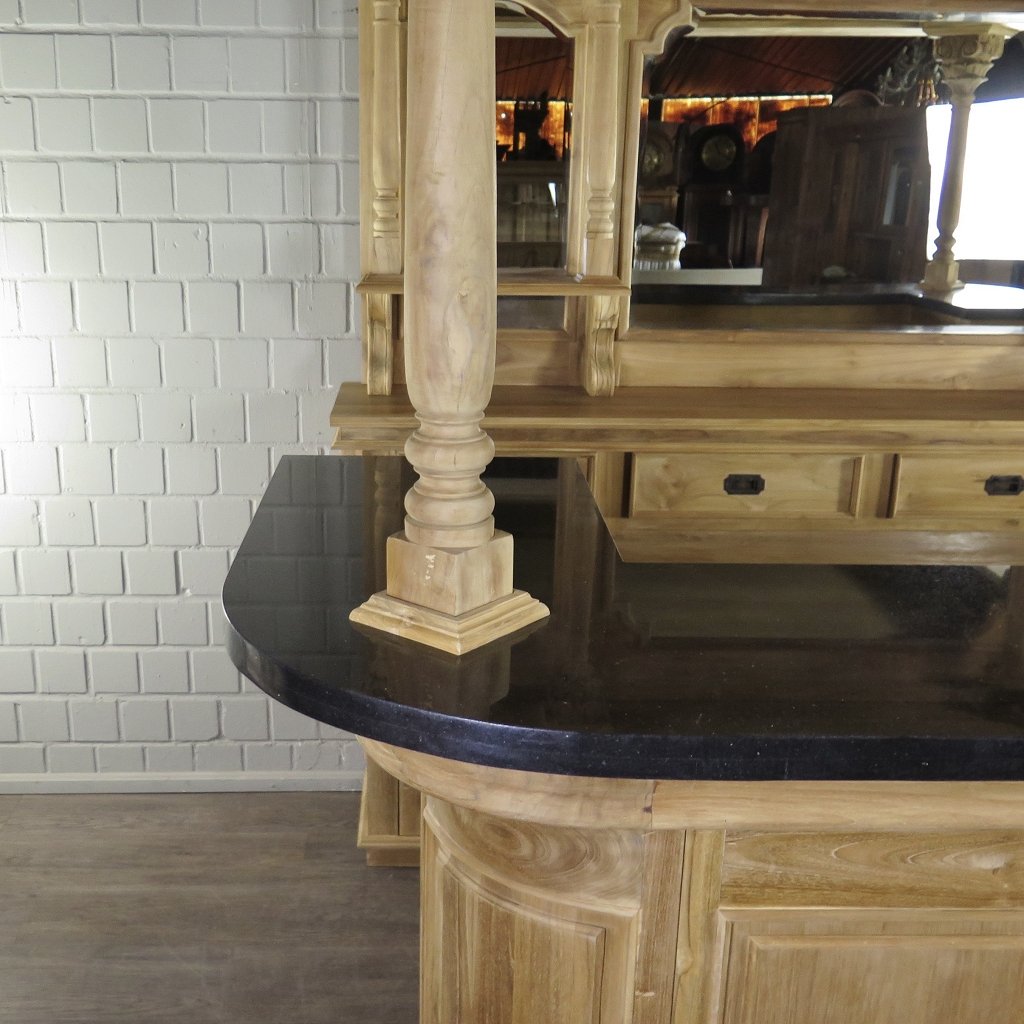 Hausbar Theke Teakholz 2,33 m