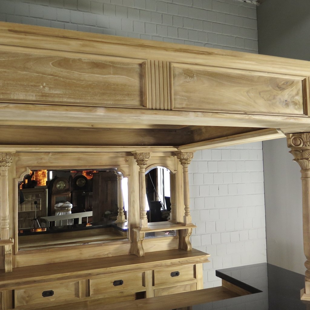 Hausbar Theke Teakholz 2,33 m