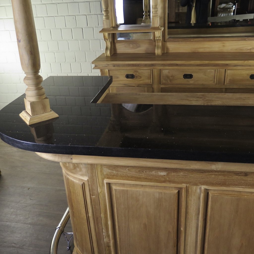 Hausbar Theke Teakholz 2,33 m