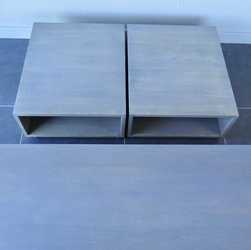 Couchtisch inkl. 2 ausziehbaren Tischen Eiche 1,40 m x 0,70 m