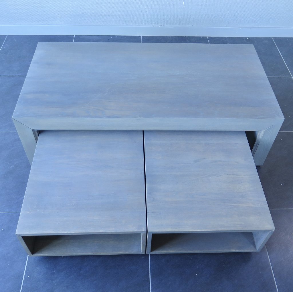 Couchtisch inkl. 2 ausziehbaren Tischen Eiche 1,40 m x 0,70 m