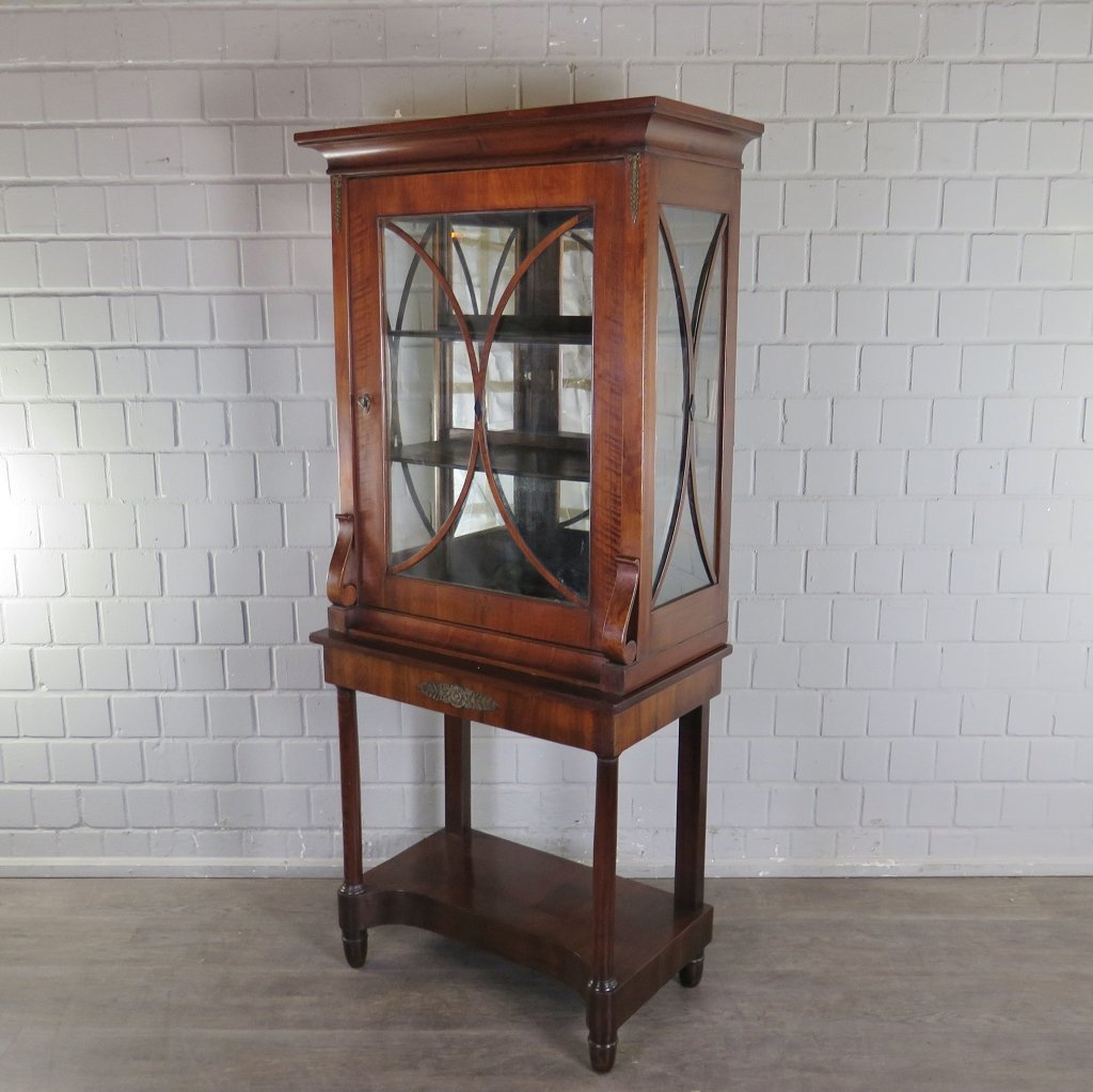 Vitrine Schaukasten Empire 1810 Mahagoni