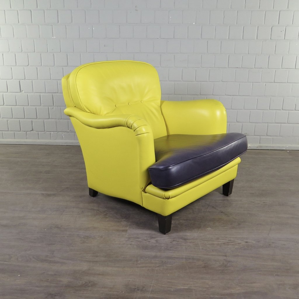 Sessel New York Leder Gelb-Schwarz 0,86 m 