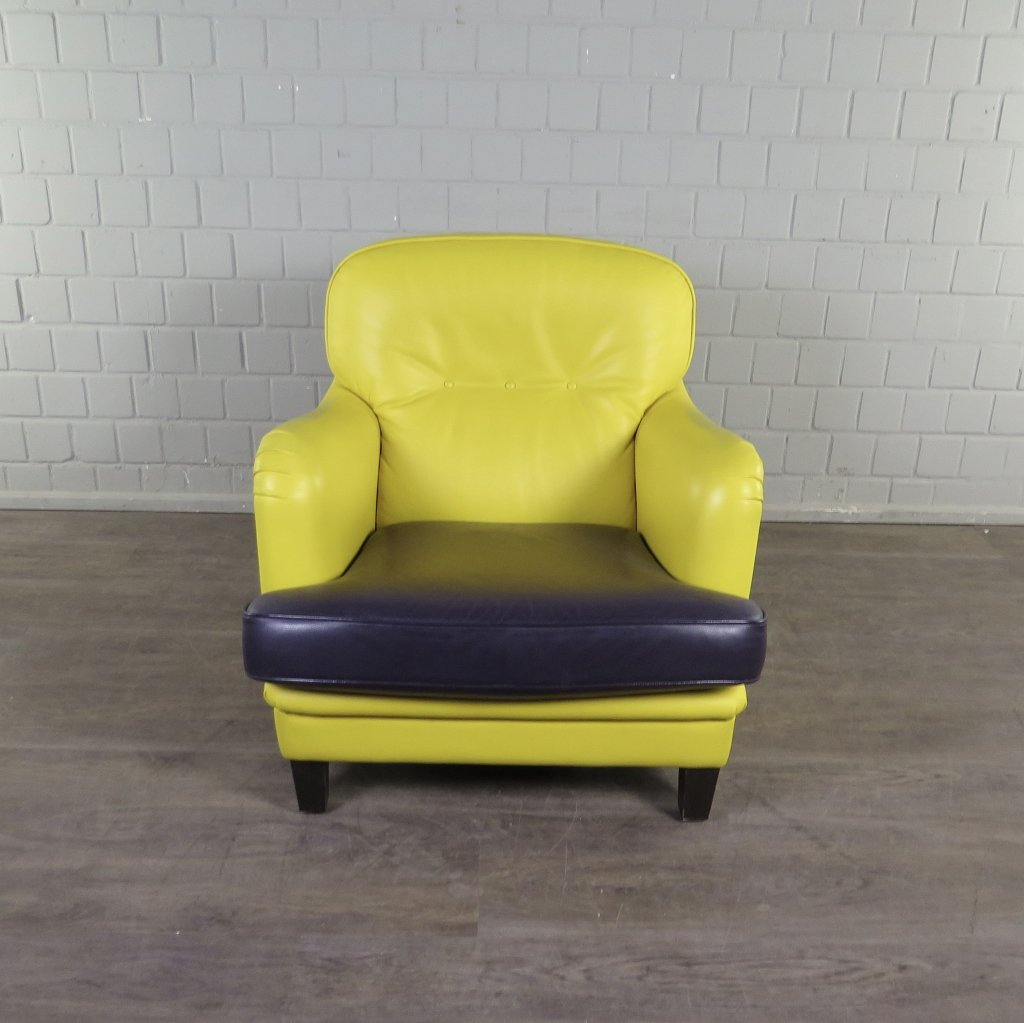 Sessel New York Leder Gelb-Schwarz 0,86 m