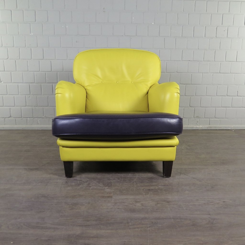 Sessel New York Leder Gelb-Schwarz 0,86 m