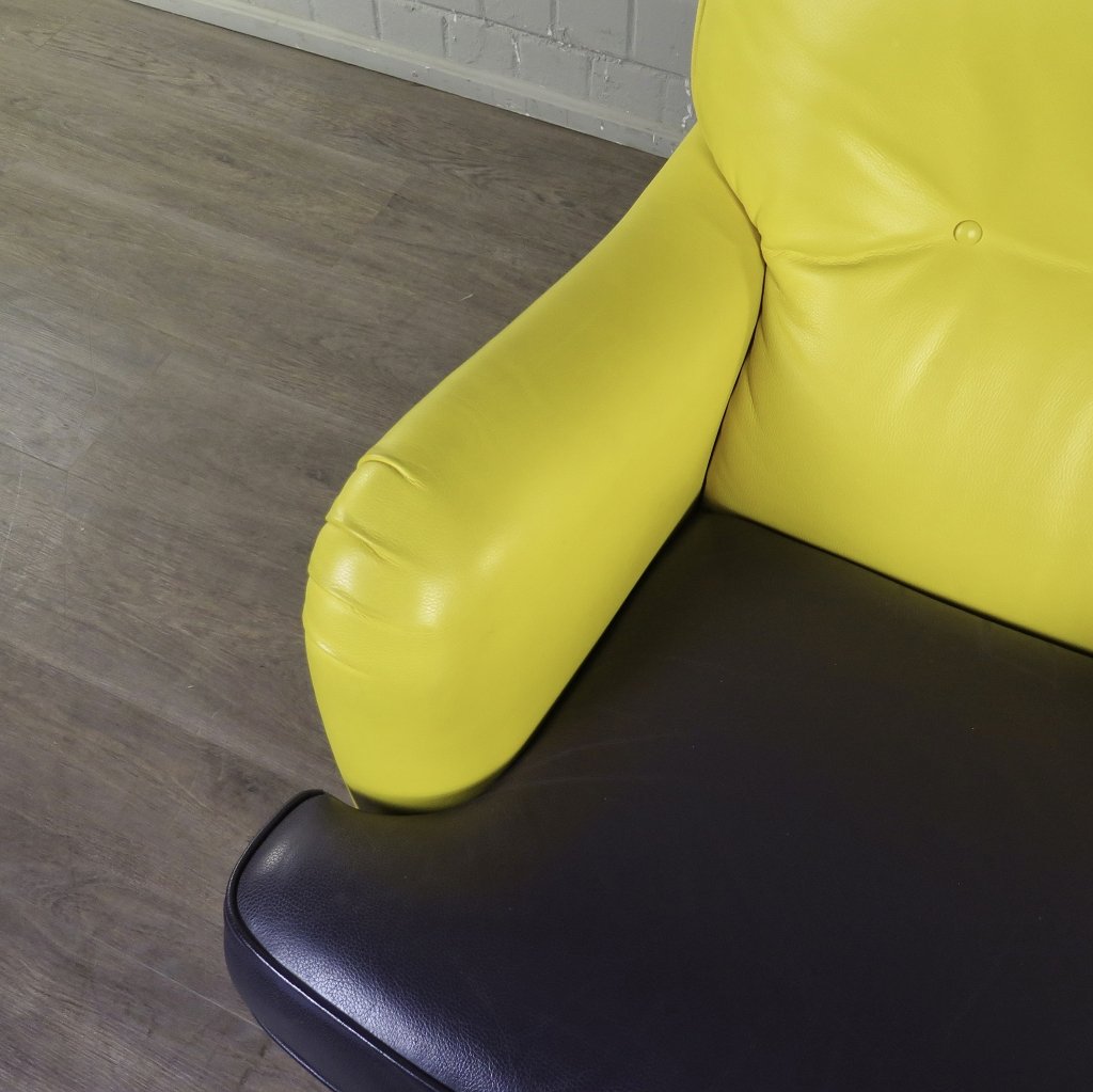Sessel New York Leder Gelb-Schwarz 0,86 m