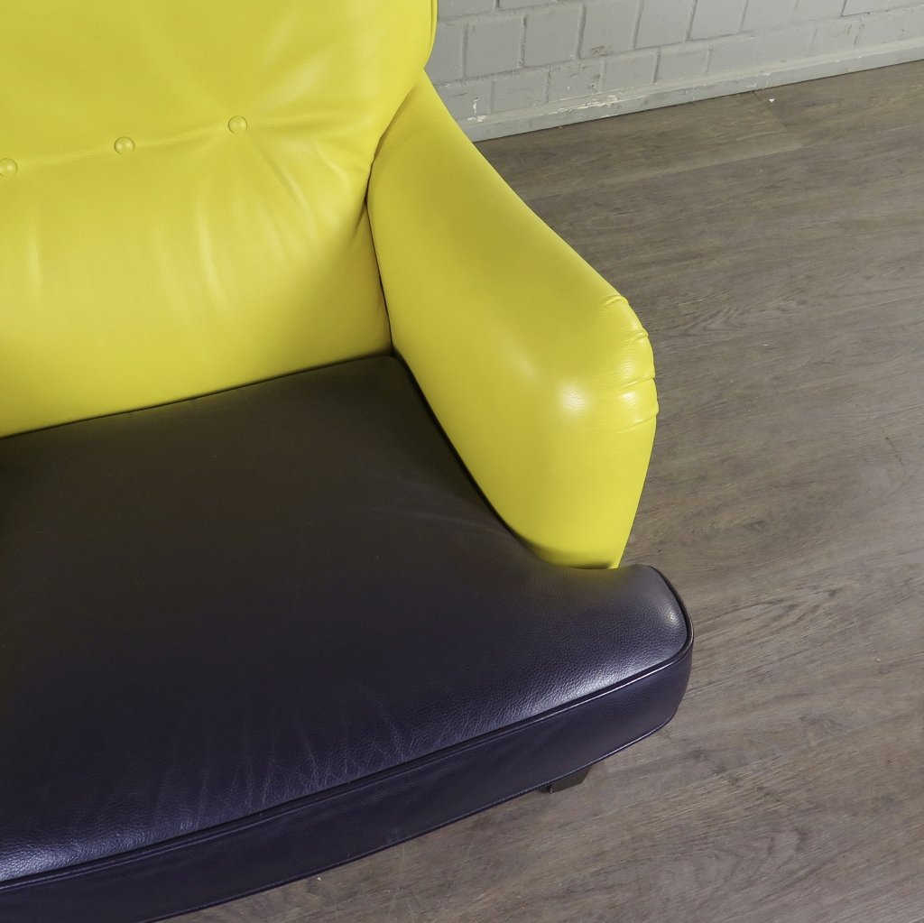 Sessel New York Leder Gelb-Schwarz 0,86 m
