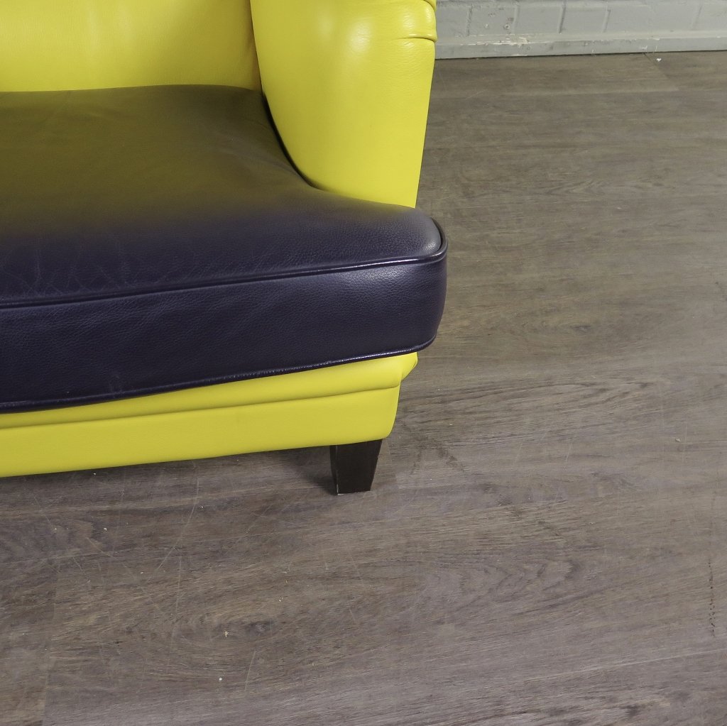Sessel New York Leder Gelb-Schwarz 0,86 m
