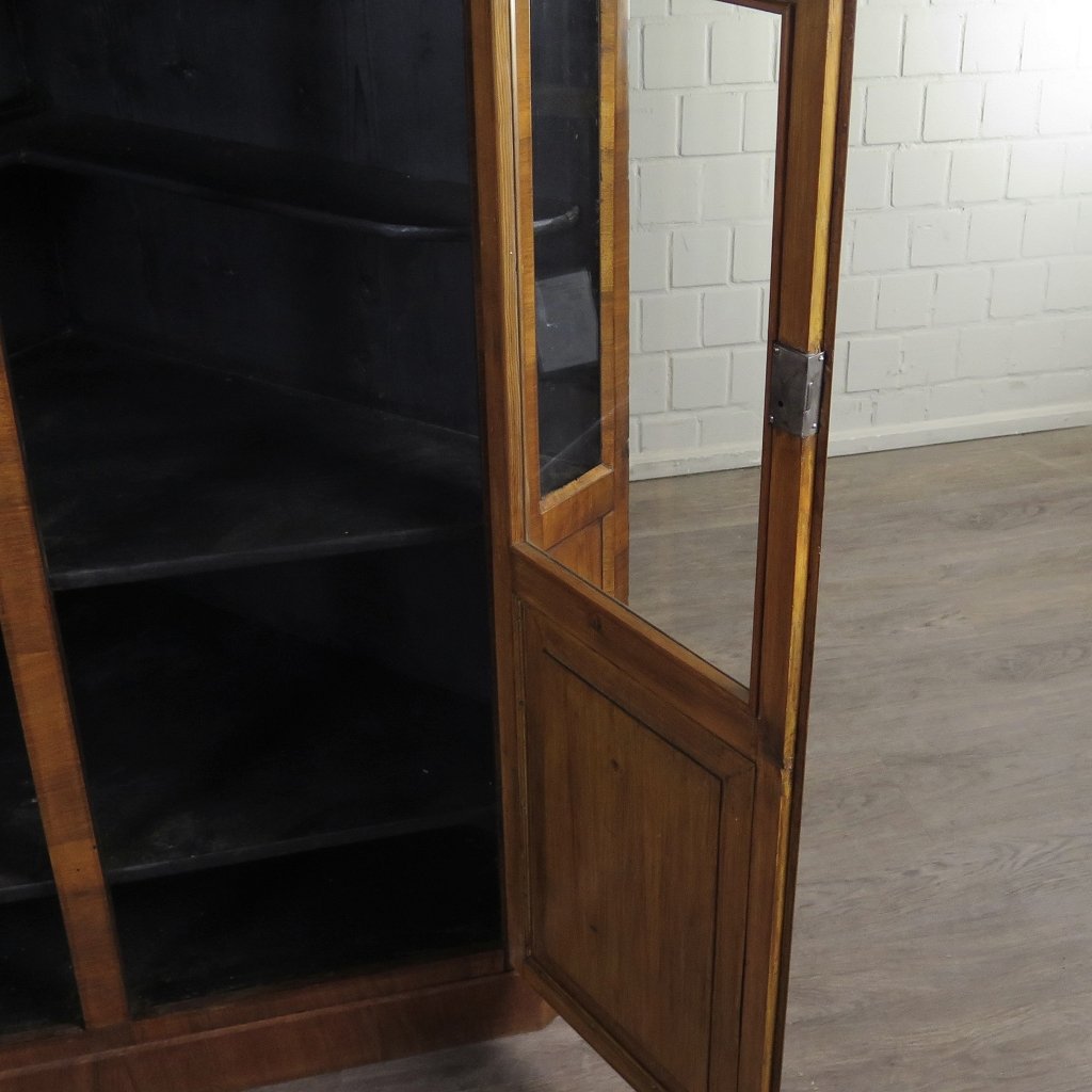 Eckschrank Eckvitrine Biedermeier 1850 Mahagoni