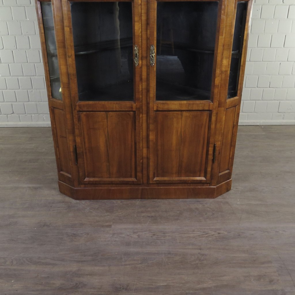Eckschrank Eckvitrine Biedermeier 1850 Mahagoni
