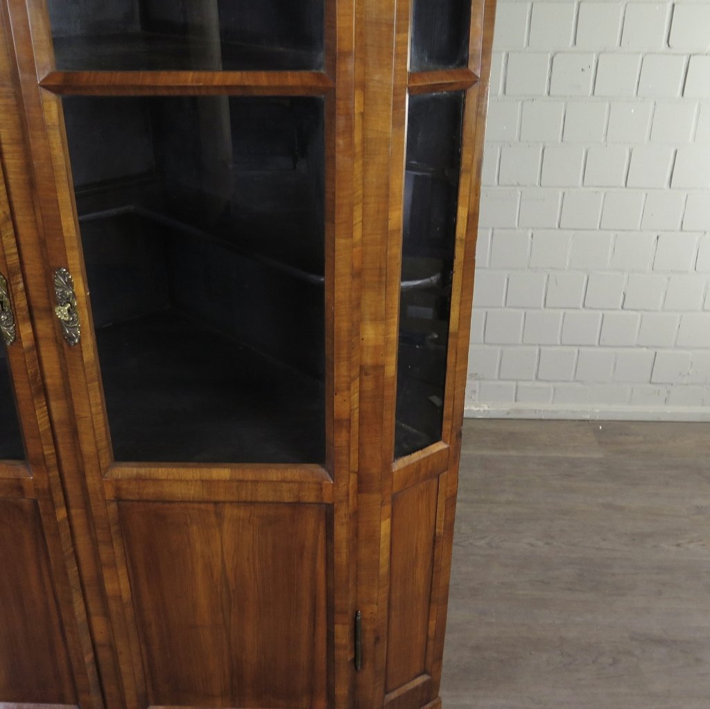 Eckschrank Eckvitrine Biedermeier 1850 Mahagoni