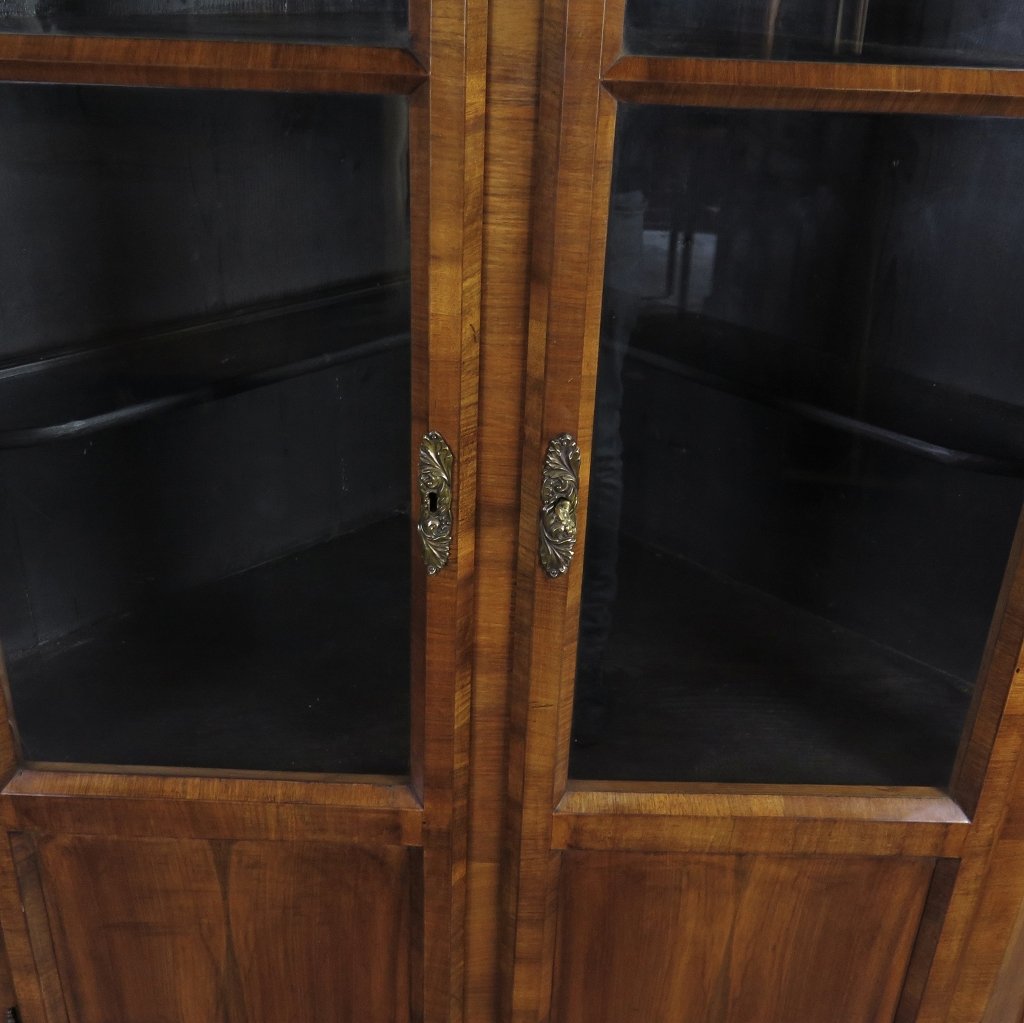 Eckschrank Eckvitrine Biedermeier 1850 Mahagoni