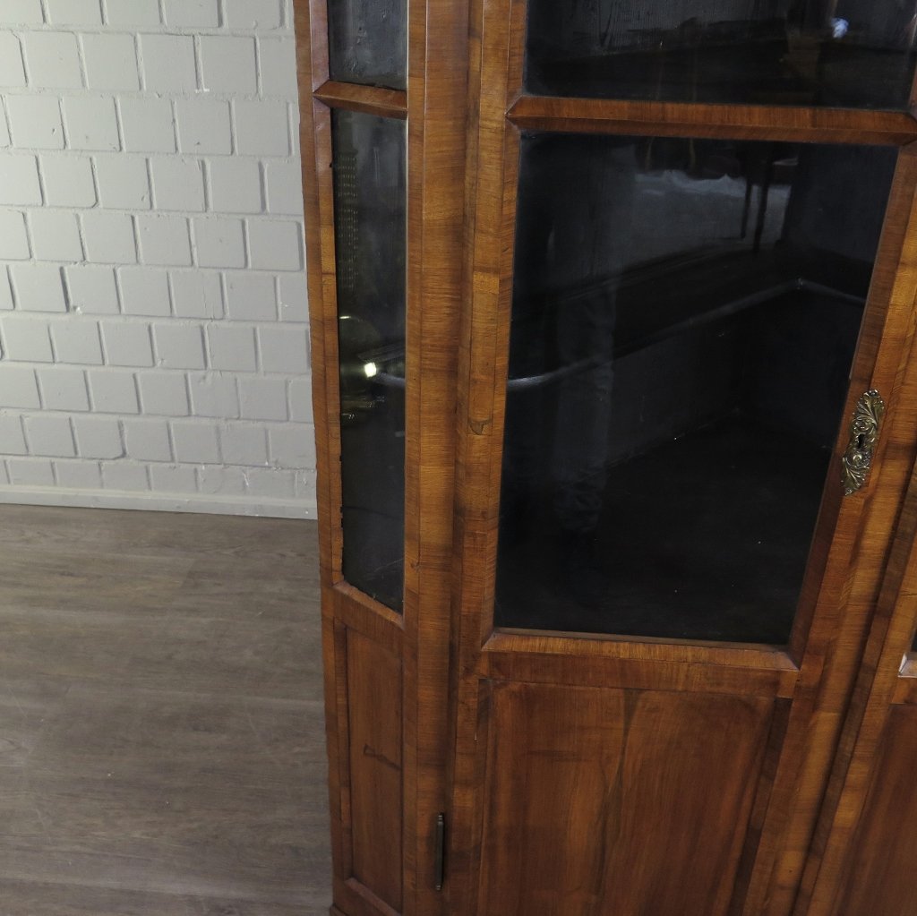 Eckschrank Eckvitrine Biedermeier 1850 Mahagoni
