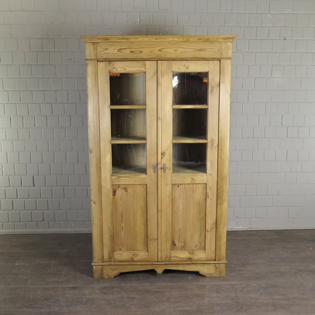 Vitrine Bücherschrank Jugendstil 1910 Kiefer
