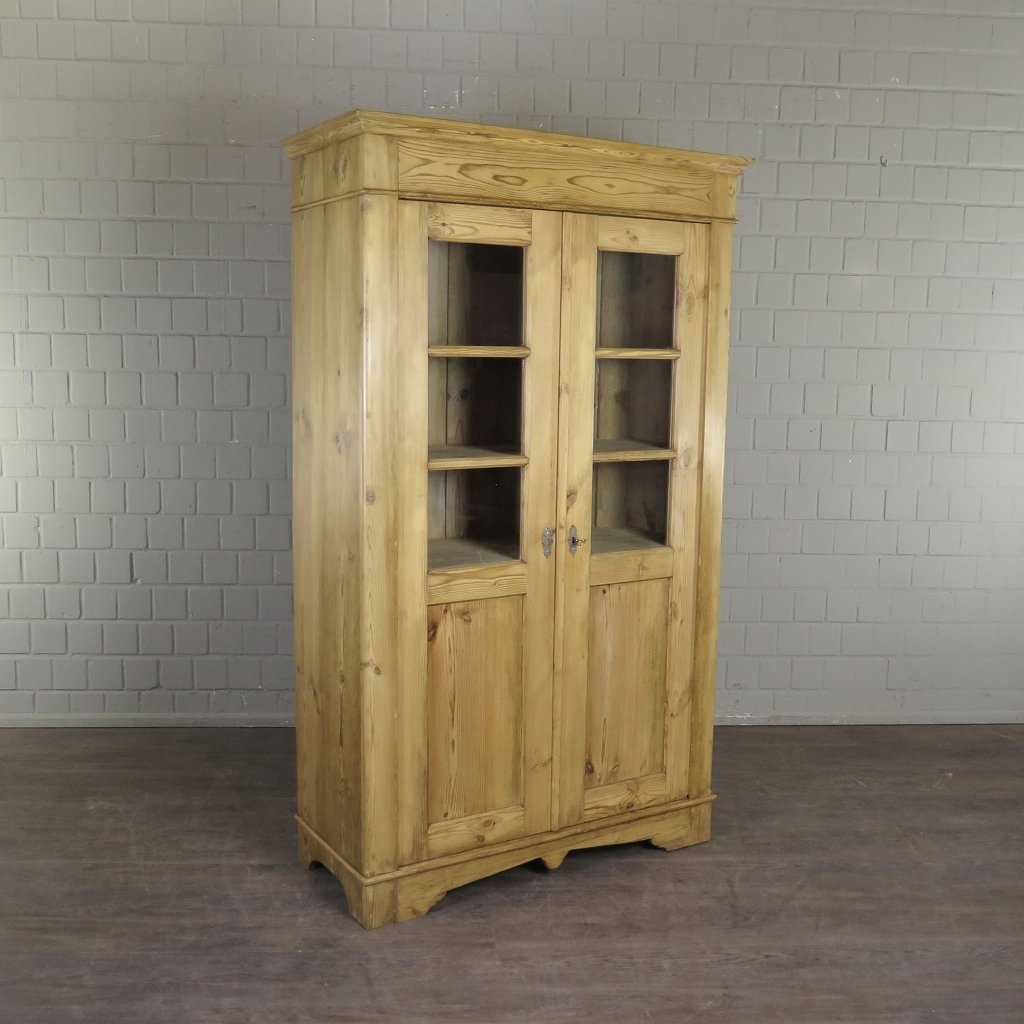 Vitrine Bücherschrank Jugendstil 1910 Kiefer  