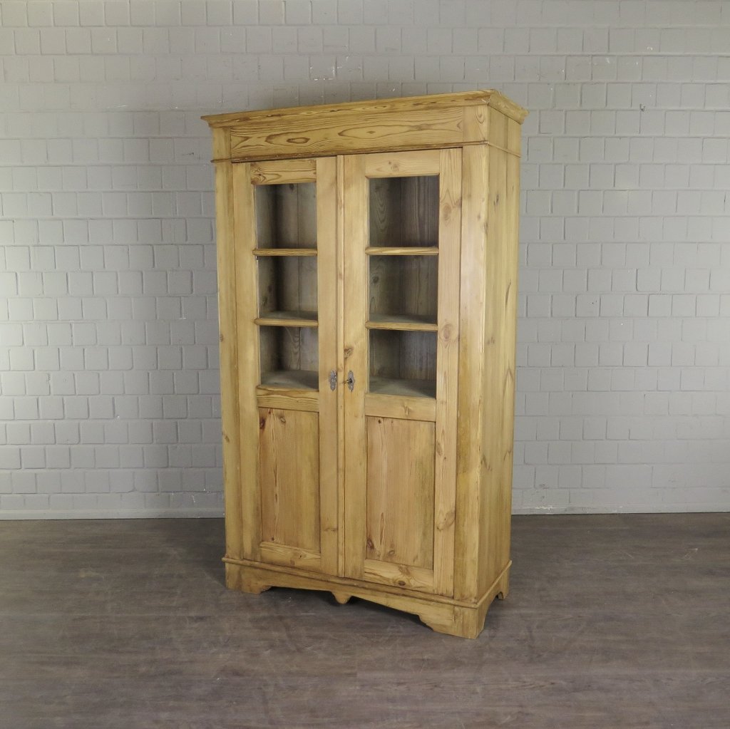 Vitrine Bücherschrank Jugendstil 1910 Kiefer