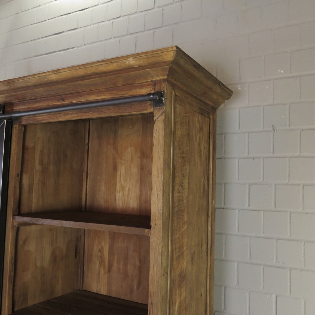 Vitrine Bücherschrank Teakholz 2,25 m