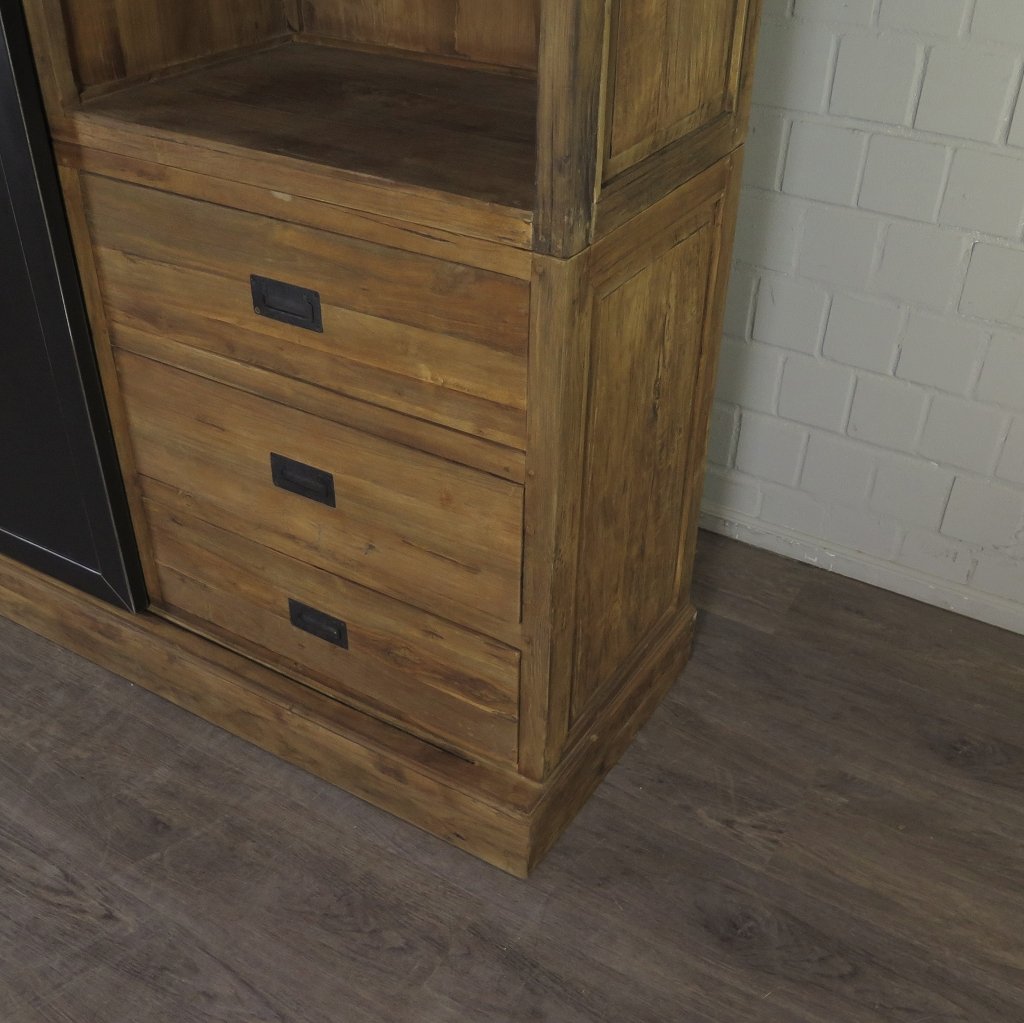 Vitrine Bücherschrank Teakholz 2,25 m