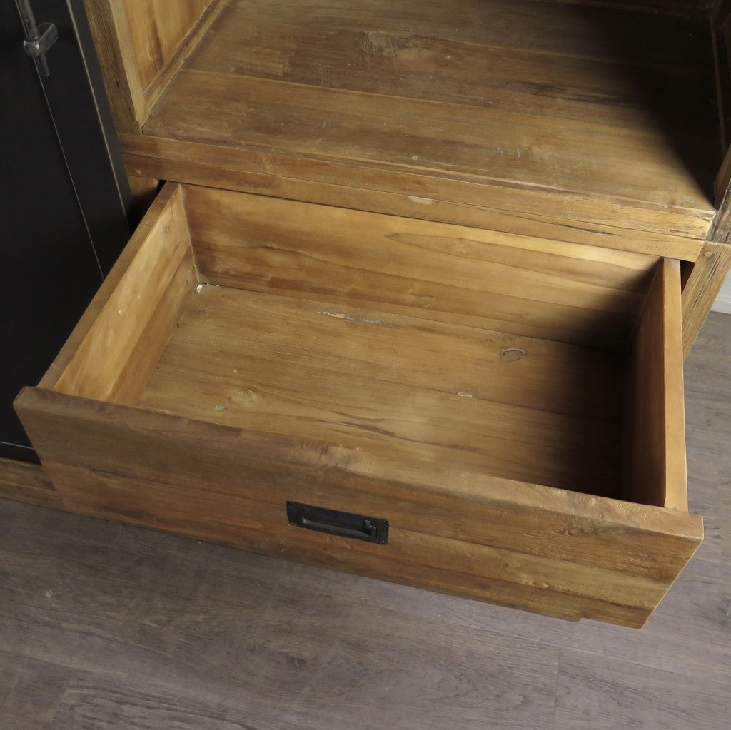 Vitrine Bücherschrank Teakholz 2,25 m